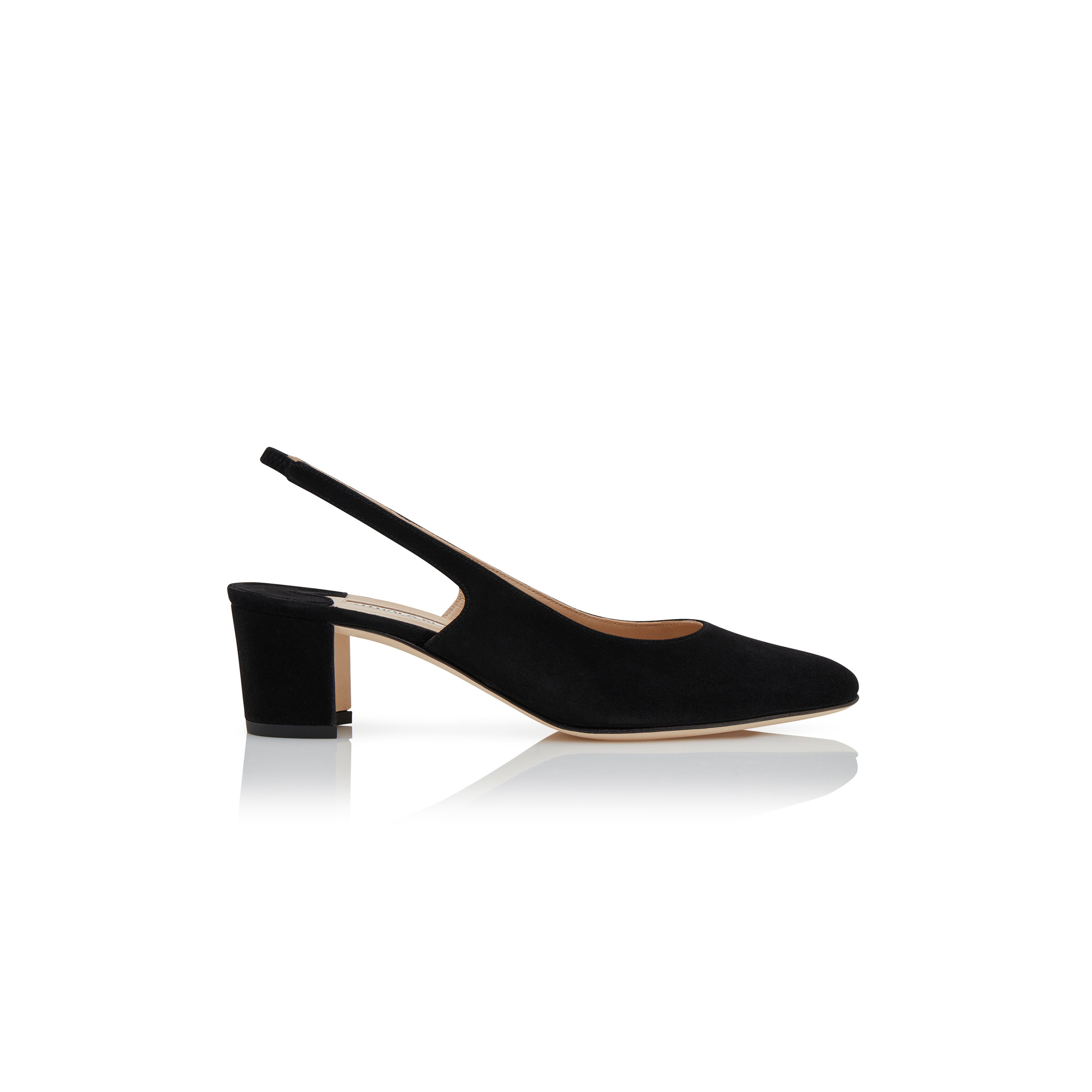 MANOLO BLAHNIK ALLURASAN BLACK SUEDE SLINGBACK PUMPS 121-1799-0001